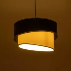 SONIA 203-0118 Μοντέρνο Κρεμαστό Φωτιστικό Οροφής με Ντουί 1 x E27 AC 220-240V IP20 - Λευκό & Μαύρο - Μ30 x Π30 x Υ24cm