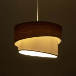 SONIA 203-0119 Μοντέρνο Κρεμαστό Φωτιστικό Οροφής με Ντουί 1 x E27 AC 220-240V IP20 - Καφέ & Λευκό - Μ30 x Π30 x Υ24cm