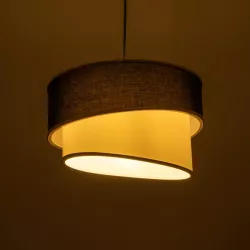 SONIA 203-0120 Μοντέρνο Κρεμαστό Φωτιστικό Οροφής με Ντουί 1 x E27 AC 220-240V IP20 - Μαύρο & Λευκό - Μ30 x Π30 x Υ24cm