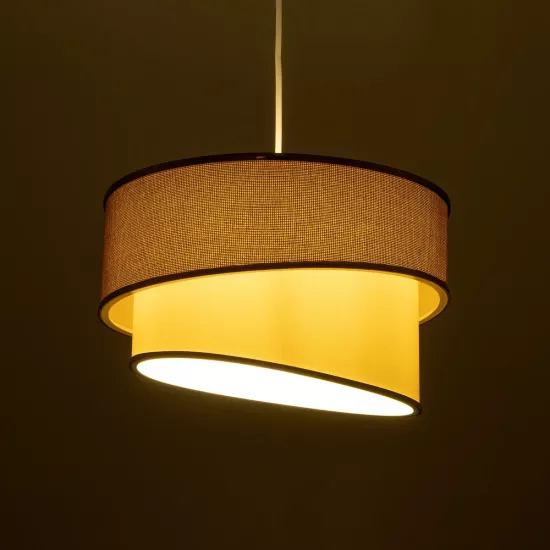 SONIA 203-0121 Μοντέρνο Κρεμαστό Φωτιστικό Οροφής με Ντουί 1 x E27 AC 220-240V IP20 - Μπεζ & Χρυσό - Μ30 x Π30 x Υ24cm