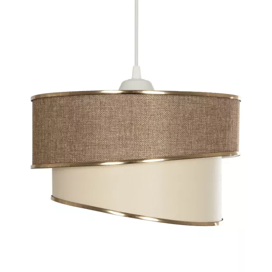 SONIA 203-0121 Μοντέρνο Κρεμαστό Φωτιστικό Οροφής με Ντουί 1 x E27 AC 220-240V IP20 - Μπεζ & Χρυσό - Μ30 x Π30 x Υ24cm