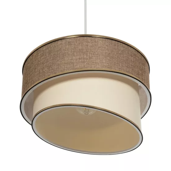 SONIA 203-0121 Μοντέρνο Κρεμαστό Φωτιστικό Οροφής με Ντουί 1 x E27 AC 220-240V IP20 - Μπεζ & Χρυσό - Μ30 x Π30 x Υ24cm