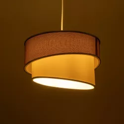 SONIA 203-0122 Μοντέρνο Κρεμαστό Φωτιστικό Οροφής με Ντουί 1 x E27 AC 220-240V IP20 - Ροζ & Λευκό - Μ30 x Π30 x Υ24cm