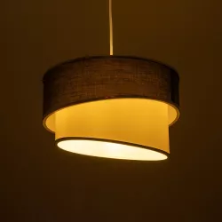 SONIA 203-0123 Μοντέρνο Κρεμαστό Φωτιστικό Οροφής με Ντουί 1 x E27 AC 220-240V IP20 - Γκρι & Λευκό - Μ30 x Π30 x Υ24cm