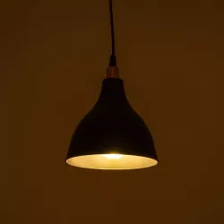 RADE 203-0124 Μοντέρνο Κρεμαστό Φωτιστικό Οροφής με Ντουί 1 x E27 AC 220-240V IP20 - Μαύρο & Χάλκινο - Μ18.5 x Π18.5 x Υ23cm