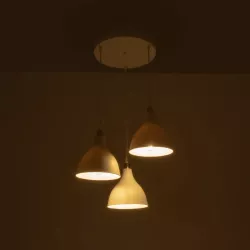 RADE 203-0128 Μοντέρνο Κρεμαστό Φωτιστικό Οροφής με Ντουί 3 x E27 AC 220-240V IP20 - Λευκό & Χρυσό - Μ40 x Π40 x Υ40cm