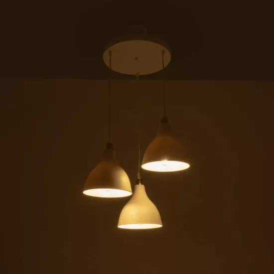 RADE 203-0128 Vintage Κρεμαστό Φωτιστικό Καμπάνα Τρίφωτο 3 x E27 IP20 Λευκό Πλαστικό - Μ40 x Π40 x Υ80cm RADE 203-0128 Vintage Κρεμαστό Φωτιστικό Καμπάνα Τρίφωτο 3 x E27 IP20 Λευκό Πλαστικό - Μ40 x Π40 x Υ80cm