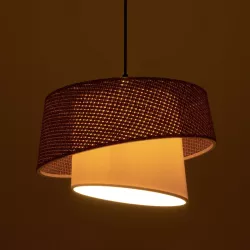 ALINA 203-0130 Μοντέρνο Κρεμαστό Φωτιστικό Οροφής με Ντουί 1 x E27 AC 220-240V IP20 - Γκρι & Λευκό - Μ30 x Π30 x Υ20cm