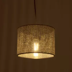 CLAIRIE 203-0132 Μοντέρνο Κρεμαστό Φωτιστικό Οροφής με Ντουί 1 x E27 AC 220-240V IP20 - Καφέ - Μ22 x Π22 x Υ18cm