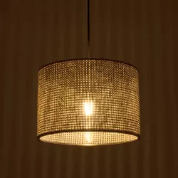 CLAIRIE 203-0135 Μοντέρνο Κρεμαστό Φωτιστικό Οροφής με Ντουί 1 x E27 AC 220-240V IP20 - Καφέ - Μ30 x Π30 x Υ22cm