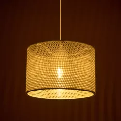 CLAIRIE 203-0137 Μοντέρνο Κρεμαστό Φωτιστικό Οροφής με Ντουί 1 x E27 AC 220-240V IP20 - Μπεζ - Μ30 x Π30 x Υ22cm