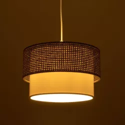 SISSIE 203-0139 Μοντέρνο Κρεμαστό Φωτιστικό Οροφής με Ντουί 1 x E27 AC 220-240V IP20 - Μαύρο & Λευκό - Μ30 x Π30 x Υ23cm