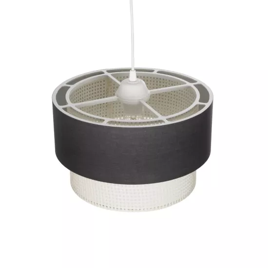 SISSIE 203-0140 Μοντέρνο Κρεμαστό Φωτιστικό Καπέλο Μονόφωτο 1 x E27 IP20 Γκρι & Λευκό Ύφασμα -Μ30 x Π30 x Υ93cm SISSIE 203-0140 Μοντέρνο Κρεμαστό Φωτιστικό Καπέλο Μονόφωτο 1 x E27 IP20 Γκρι & Λευκό Ύφασμα -Μ30 x Π30 x Υ93cm
