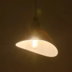 RIVE 203-0141 Μοντέρνο Κρεμαστό Φωτιστικό Οροφής με Ντουί 1 x E27 AC 220-240V IP20 - Λευκό & Χρυσό - Μ22 x Π20 x Υ22cm