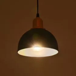 ΗUT 203-0145 Μοντέρνο Κρεμαστό Φωτιστικό Οροφής με Ντουί 1 x E27 AC 220-240V IP20 - Μάυρο & Χάλκινο - Μ18 x Π18 x Υ18cm