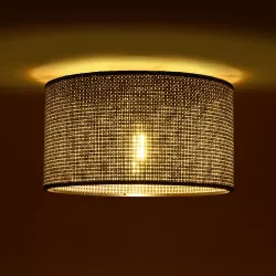 CILIO 203-0157 Μοντέρνο Φωτιστικό Οροφής με Ντουί 1 x E27 AC 220-240V IP20 - Μαύρο - Μ38 x Π38 x Υ23cm