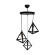 TRIANGLE 203-0162 Μοντέρνο Κρεμαστό Φωτιστικό Οροφής με Ντουί 3 x E27 AC 220-240V IP20 - Μάυρο & Χάλκινο - Μ67 x Π67 x Υ50cm