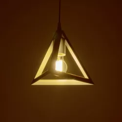 TRIANGLE 203-0163 Μοντέρνο Κρεμαστό Φωτιστικό Οροφής με Ντουί 1 x E27 AC 220-240V IP20 - Λευκό - Μ24 x Π24 x Υ22cm