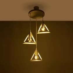 TRIANGLE 203-0164 Μοντέρνο Κρεμαστό Φωτιστικό Οροφής με Ντουί 3 x E27 AC 220-240V IP20 - Λευκό - Μ67 x Π67 x Υ50cm