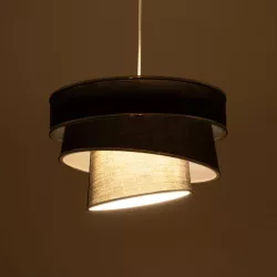 SIERA 203-0167 Μοντέρνο Κρεμαστό Φωτιστικό Οροφής με Ντουί 1 x E27 AC 220-240V IP20 - Γκρι & Ασημί - Μ38 x Π38 x Υ26cm