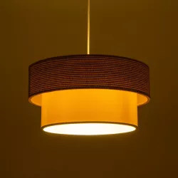 LIVA 203-0174 Μοντέρνο Κρεμαστό Φωτιστικό Οροφής με Ντουί 1 x E27 AC 220-240V IP20 - Μπεζ - Μ38 x Π38 x Υ30cm