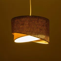 LILI 203-0177 Μοντέρνο Κρεμαστό Φωτιστικό Οροφής με Ντουί 1 x E27 AC 220-240V IP20 - Καφέ & Μπεζ - Μ30 x Π30 x Υ22cm