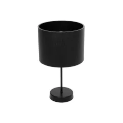 WIZ 203-0178 Μοντέρνο Επιτραπέζιο Φωτιστικό Πορτατίφ Μονόφωτο 1 x E27 IP20 Μαύρο Μέταλλο με Μαύρο Ύφασμα - Μ22 x Π22 x Υ36.5cm