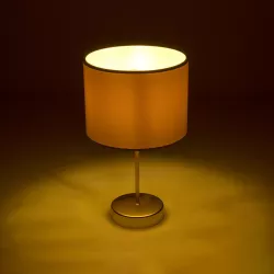 WIZ 203-0180 Μοντέρνο Επιτραπέζιο Φωτιστικό Πορτατίφ με Ντουί 1 x E27 AC 220-240V IP20 - Χρυσο & Μπεζ - Μ22 x Π22 x Υ36.5cm