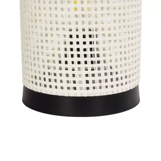 CYLINDER 203-0184 Μοντέρνο Επιτραπέζιο Φωτιστικό Πορτατίφ Μονόφωτο 1 x E27 IP20 Μαύρo Πλαστικό με Λευκό Διάτρητο Υφασμα - Μ14 x Π14 x Υ22cm CYLINDER 203-0184 Μοντέρνο Επιτραπέζιο Φωτιστικό Πορτατίφ Μονόφωτο 1 x E27 IP20 Μαύρo Πλαστικό με Λευκό Διάτρητο Υφασμα - Μ14 x Π14 x Υ22cm