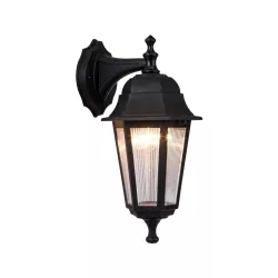 VITRO 203-0191 Vintage Φωτιστικό Τοίχου - Απλίκα με Ντουί 1 x E27 AC 220-240V IP44 - Μαύρο - Μ17 x Π20 x Υ36cm