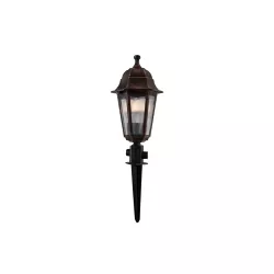 VITRO 203-0198 Vintage Καρφωτό Φωτιστικό Φαναράκι Μονόφωτο 1 x E27 IP44 Χάλκινο & Διάφανο Πλαστικό - Μ17 x Π17 x Υ55cm