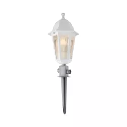 VITRO 203-0203 Vintage Καρφωτό Φωτιστικό Φαναράκι Μονόφωτο 1 x E27 IP44 Λευκό & Διάφανο Πλαστικό - Μ17 x Π17 x Υ55cm