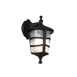 ZARDIN 203-0206 Vintage Φωτιστικό Τοίχου - Απλίκα με Ντουί 1 x E27 AC 220-240V IP44 - Μαύρο - Μ17 x Π22 x Υ30cm