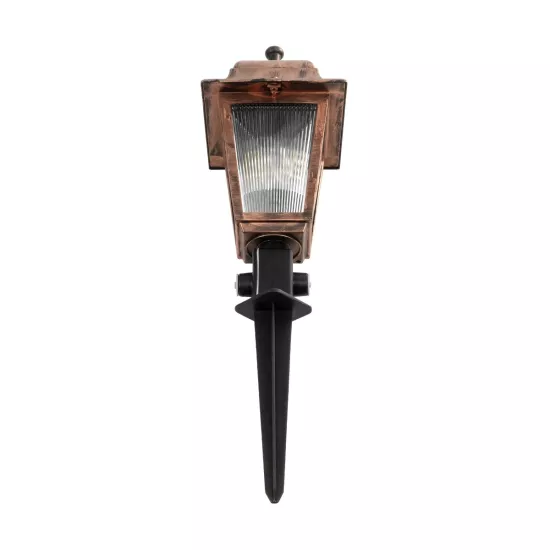 SOLME 203-0218 Vintage Καρφωτό Φωτιστικό Φαναράκι Μονόφωτο 1 x E27 IP44 Χάλκινο & Διάφανο Πλαστικό - Μ15 x Π15 x Υ50cm