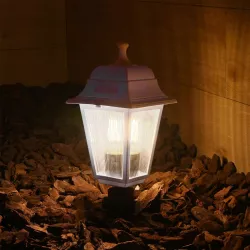 SOLME 203-0223 Vintage Καρφωτό Φωτιστικό Φαναράκι Μονόφωτο 1 x E27 IP44 Λευκό & Διάφανο Πλαστικό - Μ22 x Π22 x Υ35cm