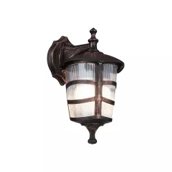 ZARDIN 203-0226 Vintage Φωτιστικό Τοίχου - Απλίκα με Ντουί 1 x E27 AC 220-240V IP44 - Χάλκινο - Μ17 x Π21 x Υ30cm