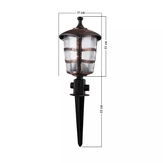 ZARDIN 203-0228 Vintage Καρφωτό Φωτιστικό Φαναράκι Μονόφωτο 1 x E27 IP44 Χάλκινο & Διάφανο Πλαστικό - Μ17 x Π17 x Υ45cm ZARDIN 203-0228 Vintage Καρφωτό Φωτιστικό Φαναράκι Μονόφωτο 1 x E27 IP44 Χάλκινο & Διάφανο Πλαστικό - Μ17 x Π17 x Υ45cm