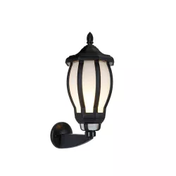 VERDI 203-0229 Vintage Φωτιστικό Τοίχου - Απλίκα με Ντουί 1 x E27 AC 220-240V IP44 - Μαύρο - Μ18 x Π25 x Υ40cm
