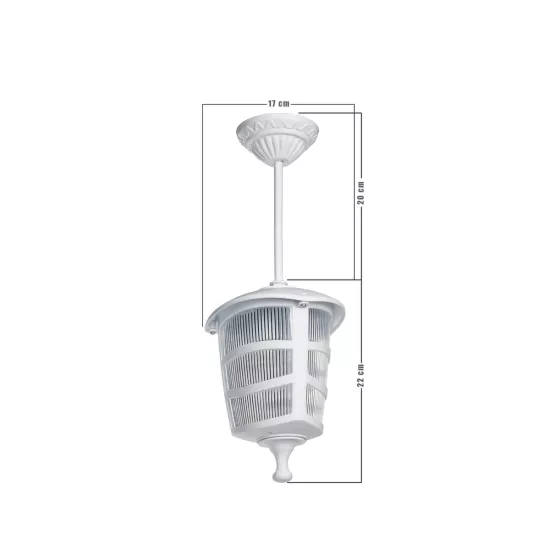 ZARDIN 203-0237 Vintage Κρεμαστό Φωτιστικό Φαναράκι Μονόφωτο 1 x E27 IP44 Λευκό Πλαστικό - Μ17 x Π17 x Υ42cm ZARDIN 203-0237 Vintage Κρεμαστό Φωτιστικό Φαναράκι Μονόφωτο 1 x E27 IP44 Λευκό Πλαστικό - Μ17 x Π17 x Υ42cm