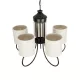 TRITON 203-0253 Vintage Κρεμαστό Φωτιστικό Οροφής με Ντουί 5 x E27 AC 220-240V IP20 - Μαύρο & Μπεζ - Μ50 x Π50 x Υ48cm