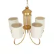 TRITON 203-0254 Vintage Κρεμαστό Φωτιστικό Οροφής με Ντουί 5 x E27 AC 220-240V IP20 - Χρυσό & Μπεζ - Μ50 x Π50 x Υ48cm