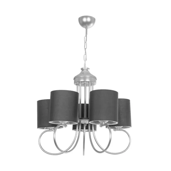 TRITON 203-0255 Vintage Κρεμαστό Φωτιστικό Καπέλο Πολύφωτο 5 x E27 IP20 Ασημί Μέταλλο με Γκρι Ύφασμα - Μ50 x Π50 x Υ48cm TRITON 203-0255 Vintage Κρεμαστό Φωτιστικό Καπέλο Πολύφωτο 5 x E27 IP20 Ασημί Μέταλλο με Γκρι Ύφασμα - Μ50 x Π50 x Υ48cm