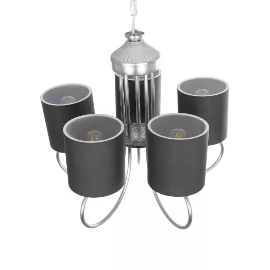 TRITON 203-0255 Vintage Κρεμαστό Φωτιστικό Καπέλο Πολύφωτο 5 x E27 IP20 Ασημί Μέταλλο με Γκρι Ύφασμα - Μ50 x Π50 x Υ48cm TRITON 203-0255 Vintage Κρεμαστό Φωτιστικό Καπέλο Πολύφωτο 5 x E27 IP20 Ασημί Μέταλλο με Γκρι Ύφασμα - Μ50 x Π50 x Υ48cm