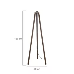 TRIPOD 203-0257 Μοντέρνο Επιδαπέδιο Φωτιστικό με Ντουί 1 x E27 AC 220-240V IP20 - Καφέ - Μ38 x Π38 x Υ120cm