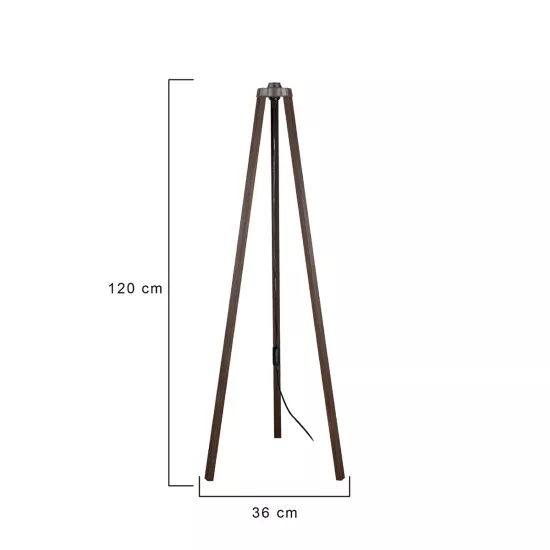 TRIPOD 203-0257 Μοντέρνο Επιδαπέδιο Φωτιστικό Μονόφωτο 1 x E27 IP20 Καφέ Ξύλο - Μ38 x Π38 x Υ120cm