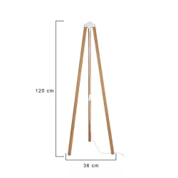 TRIPOD 203-0260 Μοντέρνο Επιδαπέδιο Φωτιστικό με Ντουί 1 x E27 AC 220-240V IP20 - Μπεζ - Μ38 x Π38 x Υ120cm