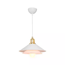 FERRO 203-0268 Μοντέρνο Κρεμαστό Φωτιστικό Οροφής με Ντουί 1 x E27 AC 220-240V IP20 - Λευκό & Χρυσό - Μ30 x Π30 x Υ19cm