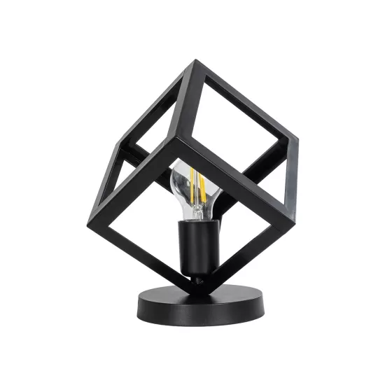 DISE 203-0272 Μοντέρνο Επιτραπέζιο Φωτιστικό Πορτατίφ με Ντουί 1 x E27 AC 220-240V IP20 - Μαύρο - Μ28 x Π28 x Υ29cm