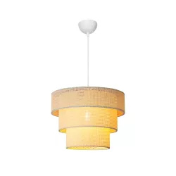 LEVEL 203-0275 Μοντέρνο Κρεμαστό Φωτιστικό Οροφής με Ντουί 1 x E27 AC 220-240V IP20 - Λευκό - Μ38 x Π38 x Υ30cm