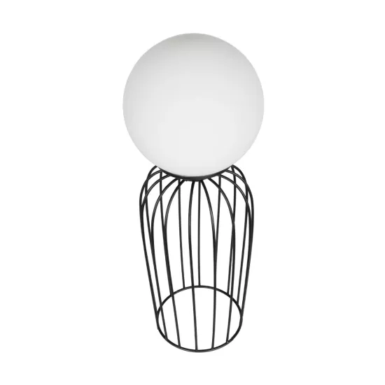 KAZAF 203-0295 Μοντέρνο Επιτραπέζιο Φωτιστικό Πορτατίφ με Ντουί 1 x E27 AC 220-240V IP20 - Μαύρο & Λευκό - Μ16 x Π16 x Υ40cm